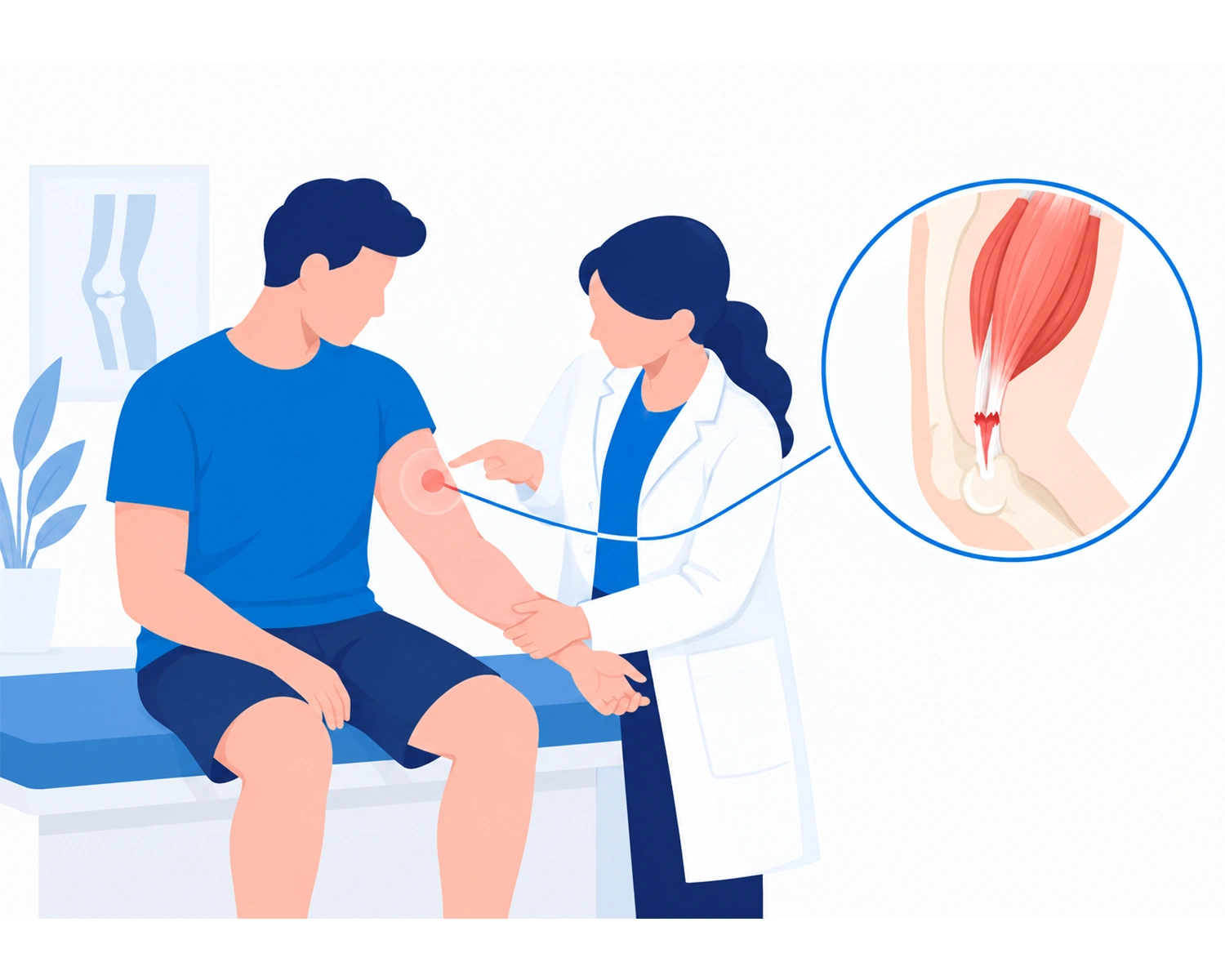 Gescheurde biceps met bicepspeesruptuur bij de elleboog